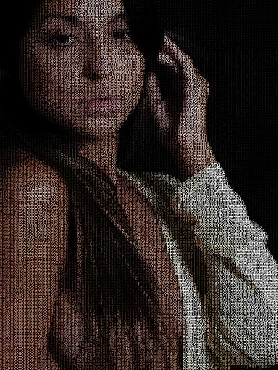 Laura. Digital Dilettante, Artist Gallery, ASCII art, Digital art, NFT, Opensea, Foundation, Boudoir photo, Erotic art, Photography